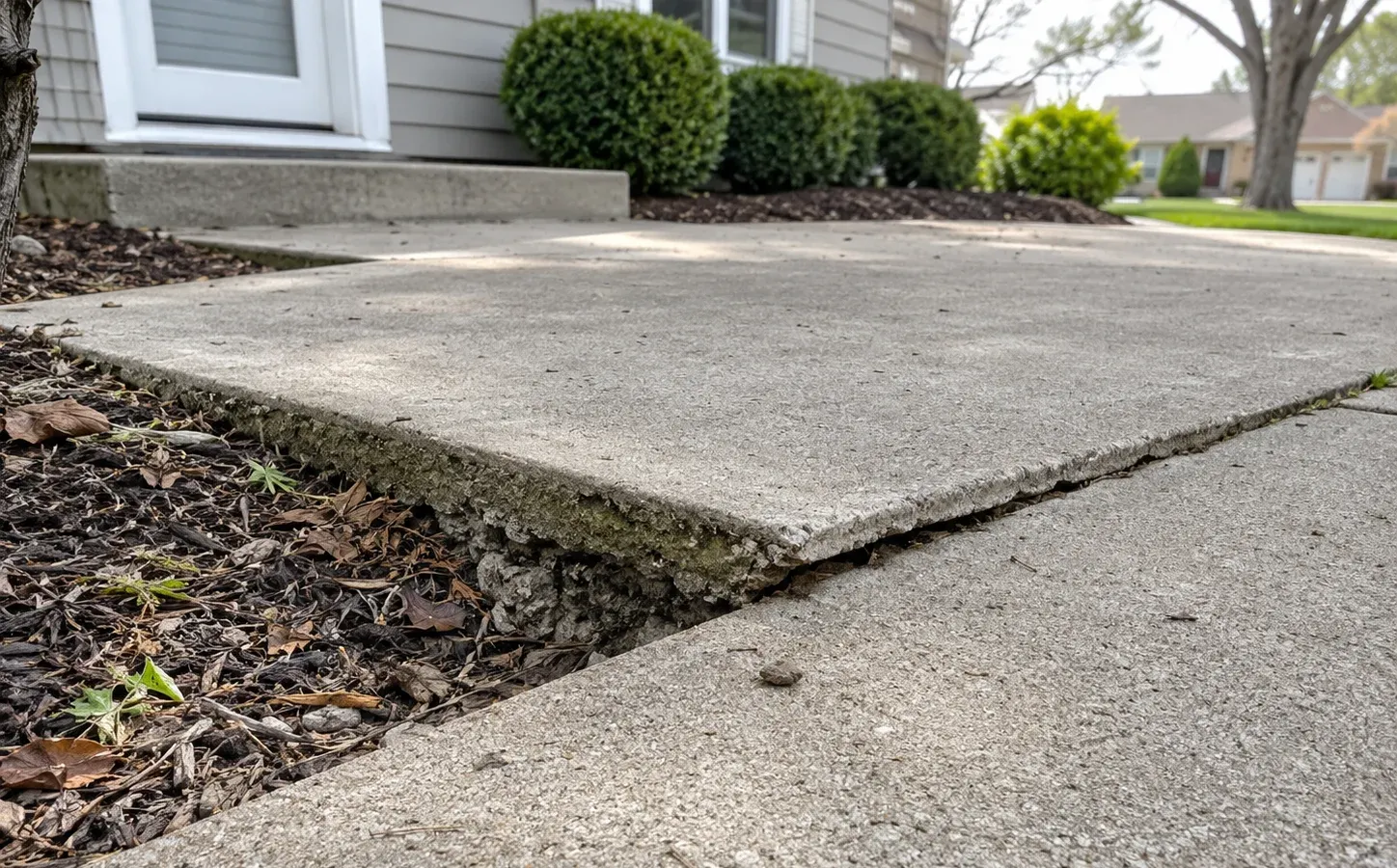Sunken or uneven concrete