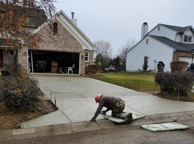 Concrete driveway replacement in downtown Indianapolis