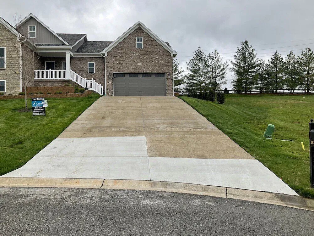 New concrete section beside older existing concrete in Indianapolis
