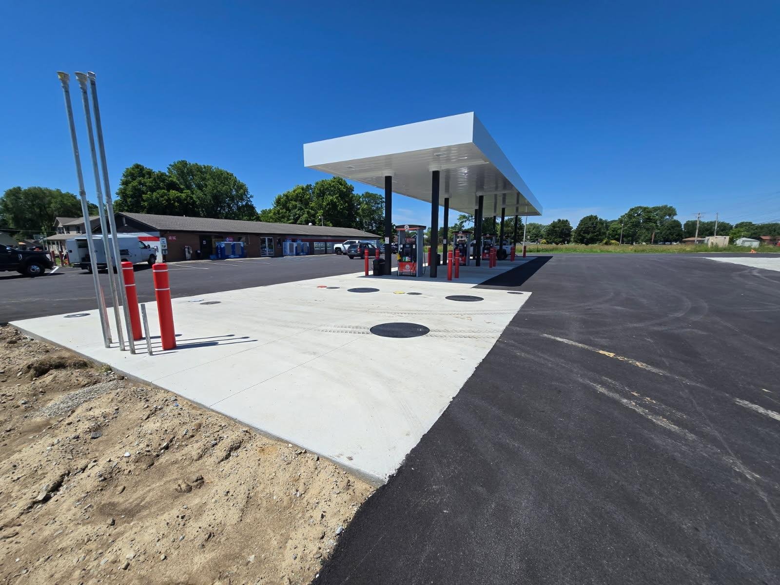 New concrete curbing installation for retail center