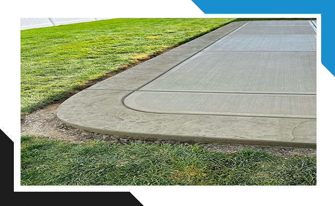 Concrete patio installation in Indianapolis with broom finish

