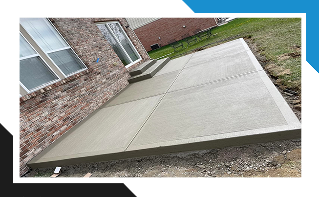 Stamped concrete patio in Noblesville, Indiana with wood plank finish