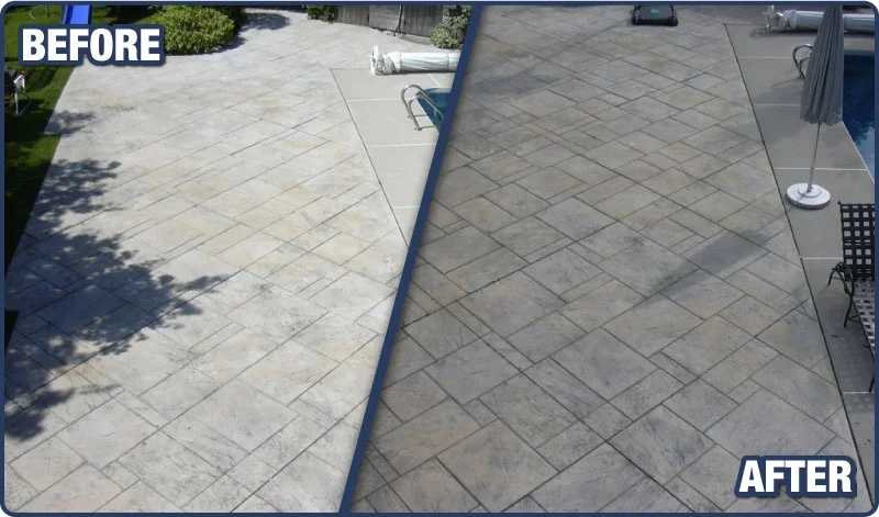 Resurfaced concrete driveway in Indianapolis with textured epoxy aggregate finish