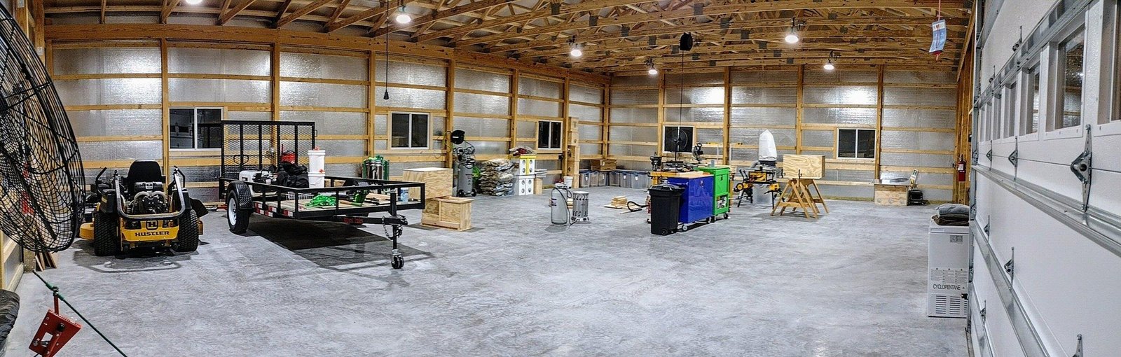 Existing pole barn interior prepared for a new concrete floor
